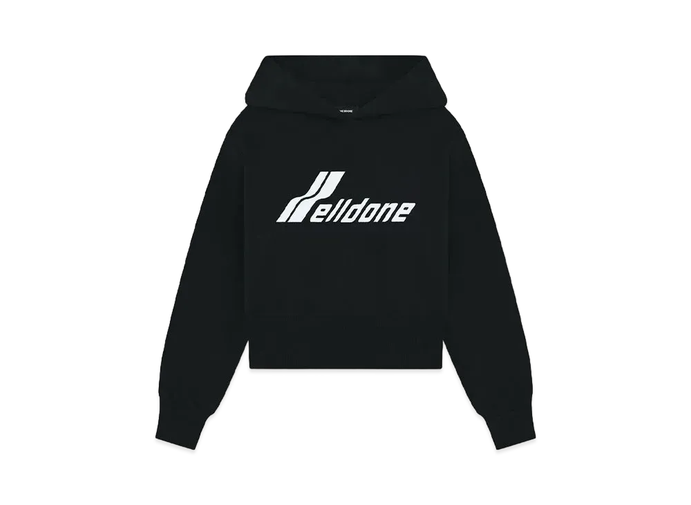 WE11DONE Lettering Symbol Crop Hoodie "Black"