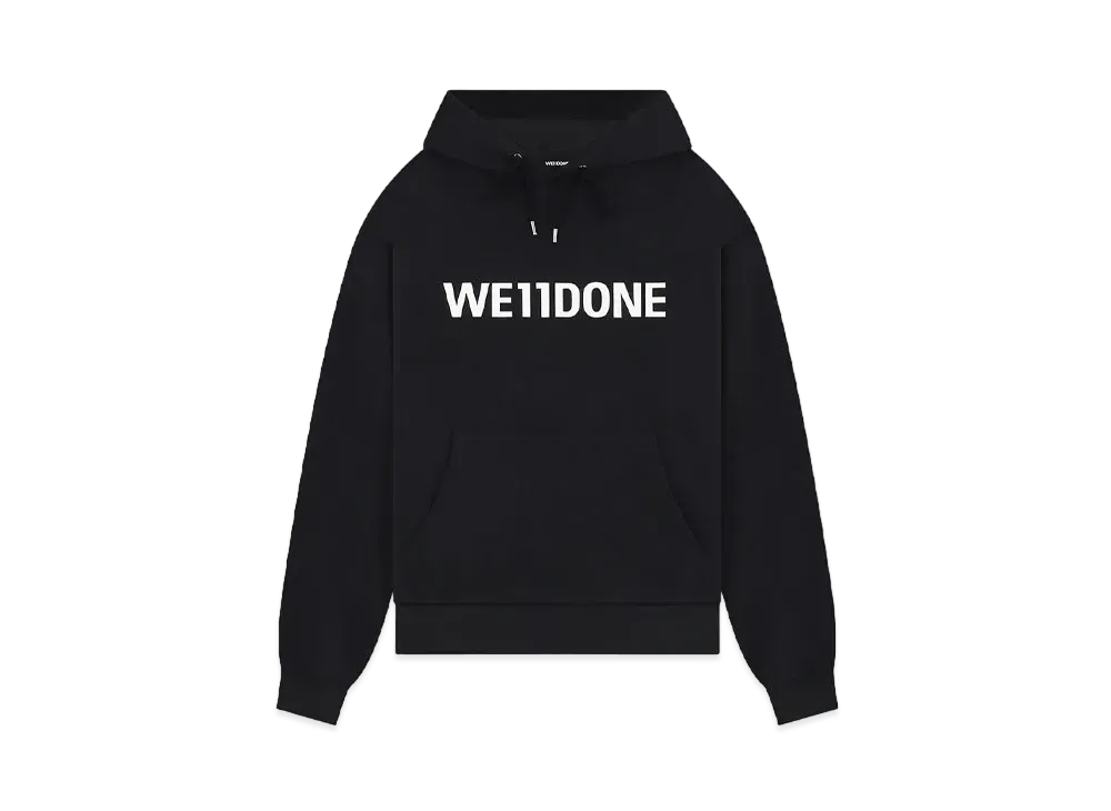 WE11DONE Basic Logo Fitted Hoodie "Black"