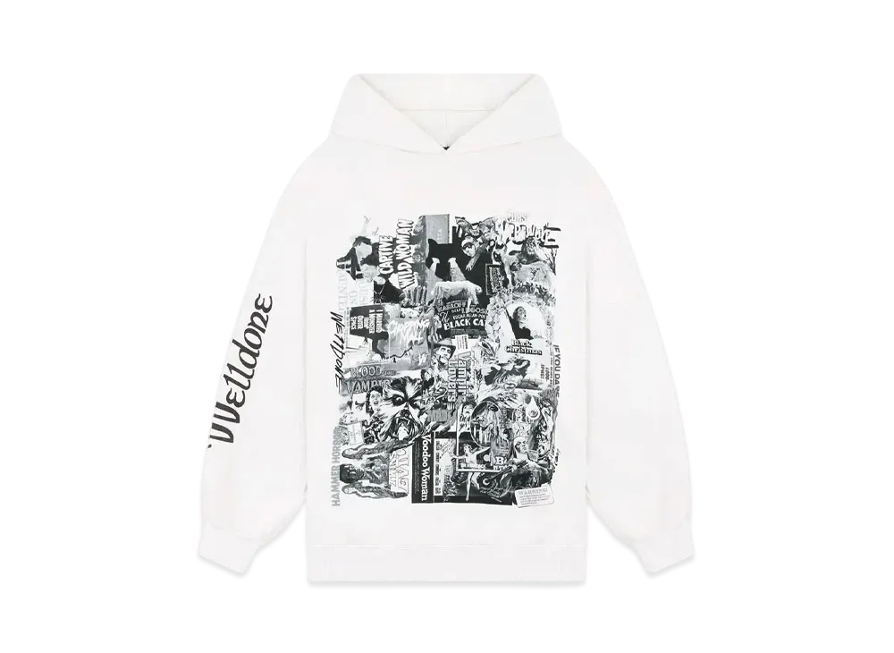 WE11DONE Horror Collage Hoodie "Ivory"