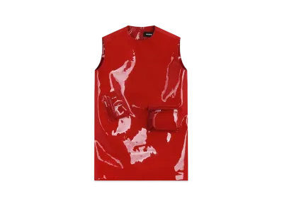 WE11DONE Leather Pocket Dress "Red"