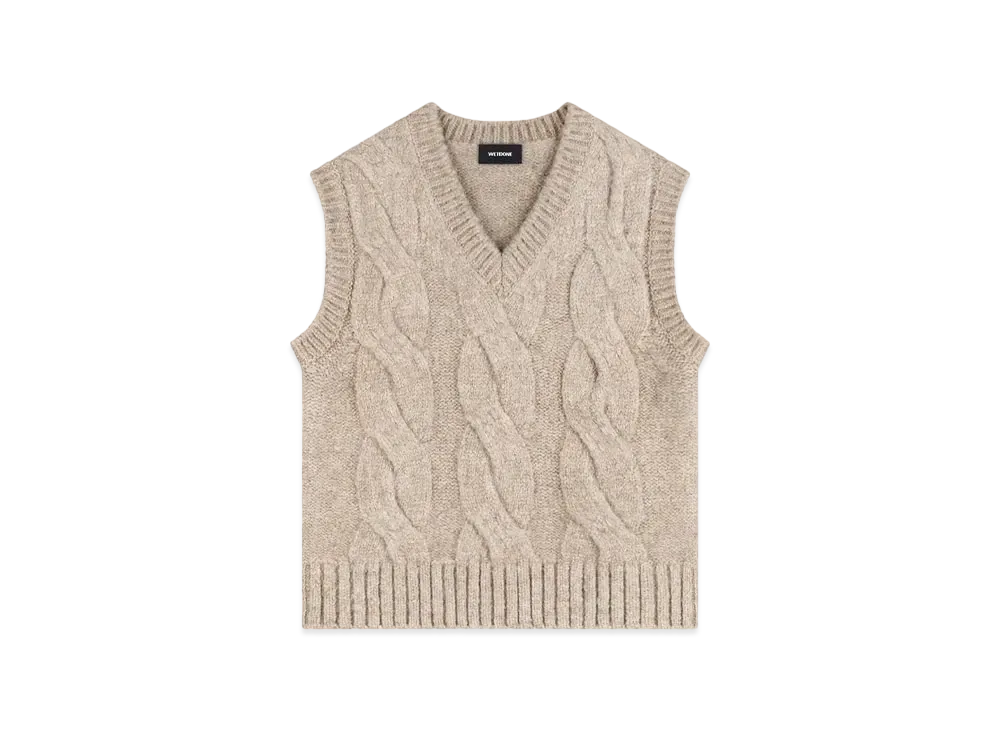 WE11DONE Cable Knit Vest "Beige"