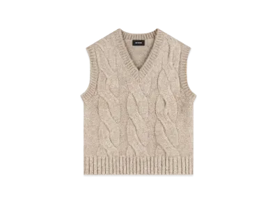 WE11DONE Cable Knit Vest "Beige"