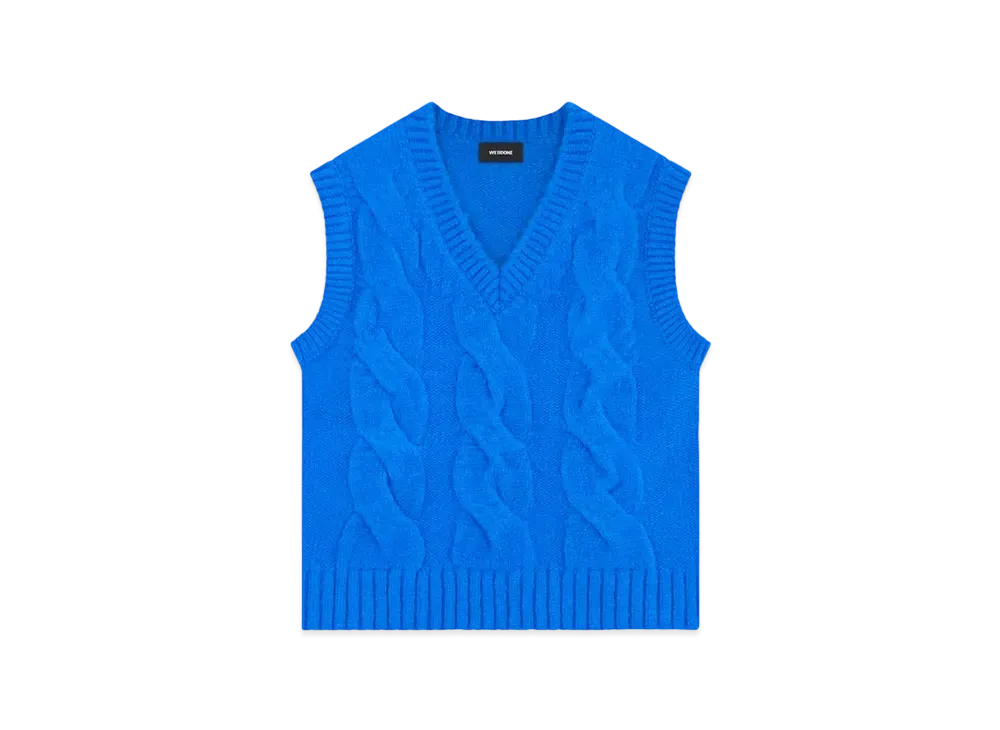 WE11DONE Cable Knit Vest "Blue"