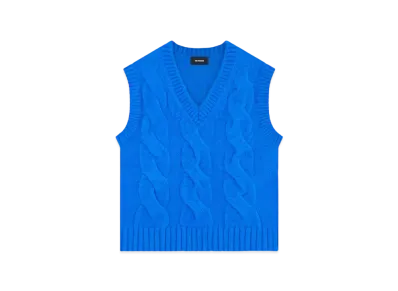 WE11DONE Cable Knit Vest "Blue"