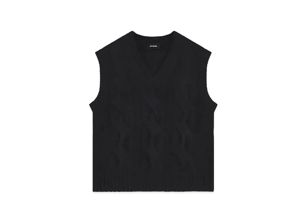 WE11DONE Cable Knit Vest "Black"