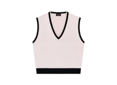 WE11DONE Metal Logo Detail Knit Vest "Light Pink"