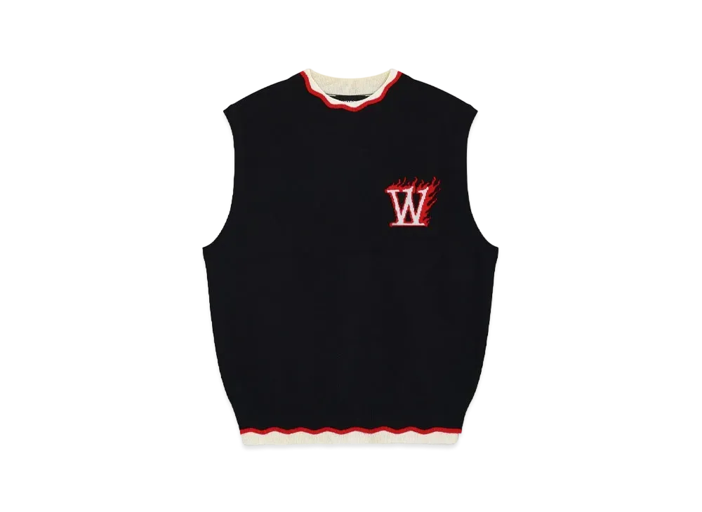 WE11DONE Logo Knit Vest "Gray"