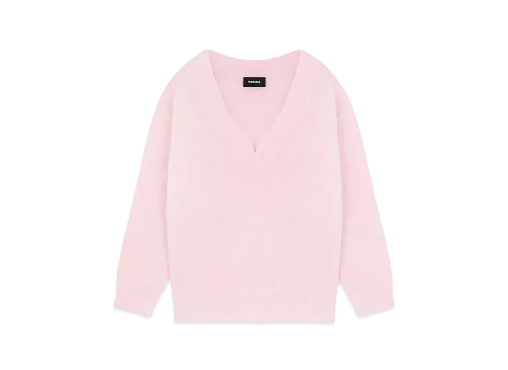 WE11DONE Mohair Knit Sweater "Light Pink"