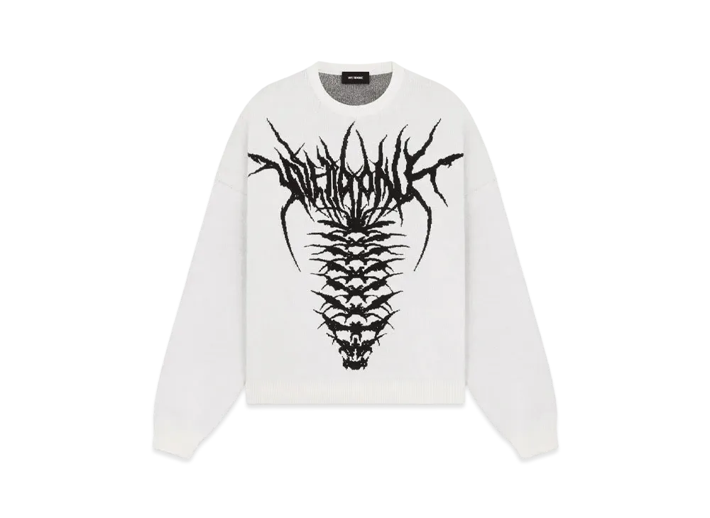 WE11DONE Spine Knit Sweater "White"
