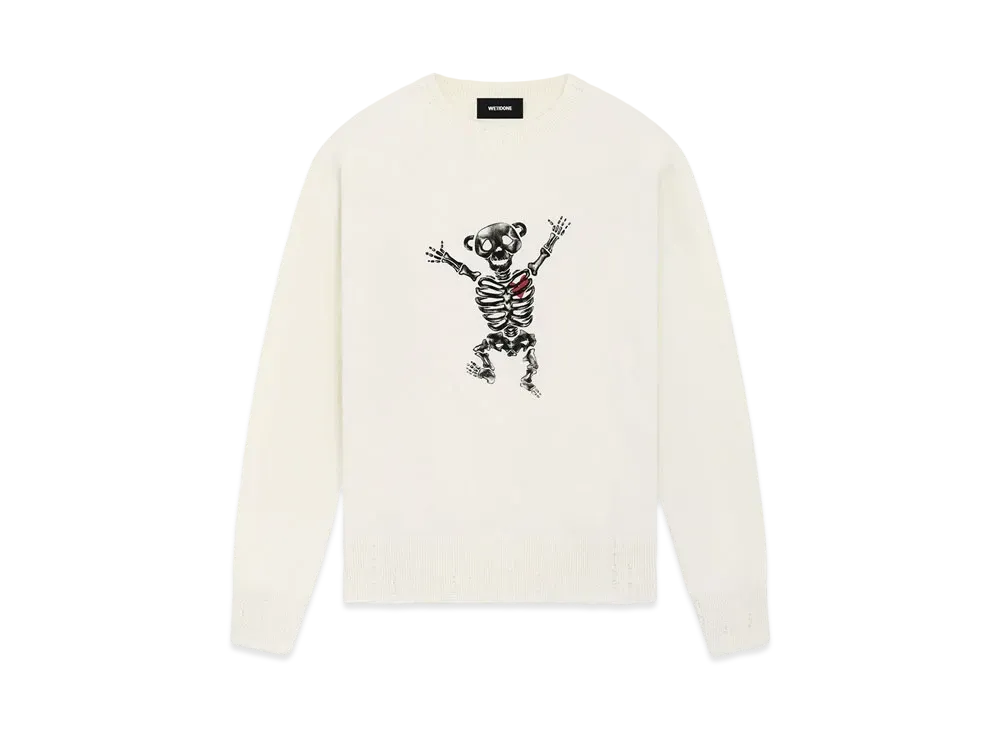 WE11DONE Bolt Teddy Knit Sweater "Ivory"