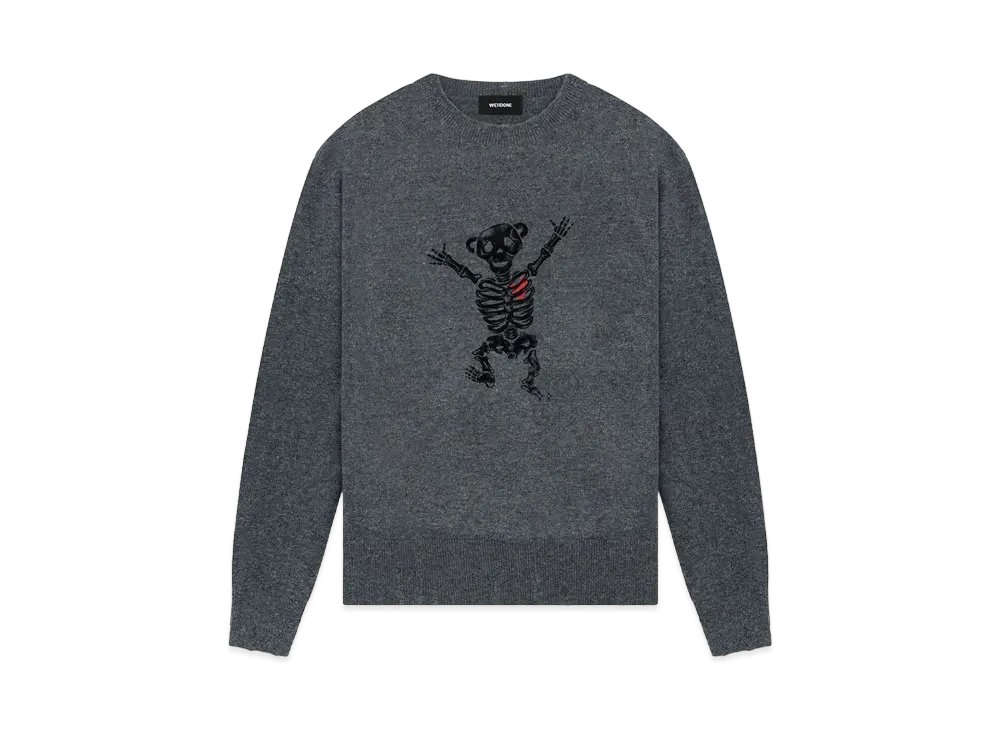 WE11DONE Bolt Teddy Knit Sweater "Dark Gray"