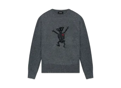 WE11DONE Bolt Teddy Knit Sweater "Dark Gray"
