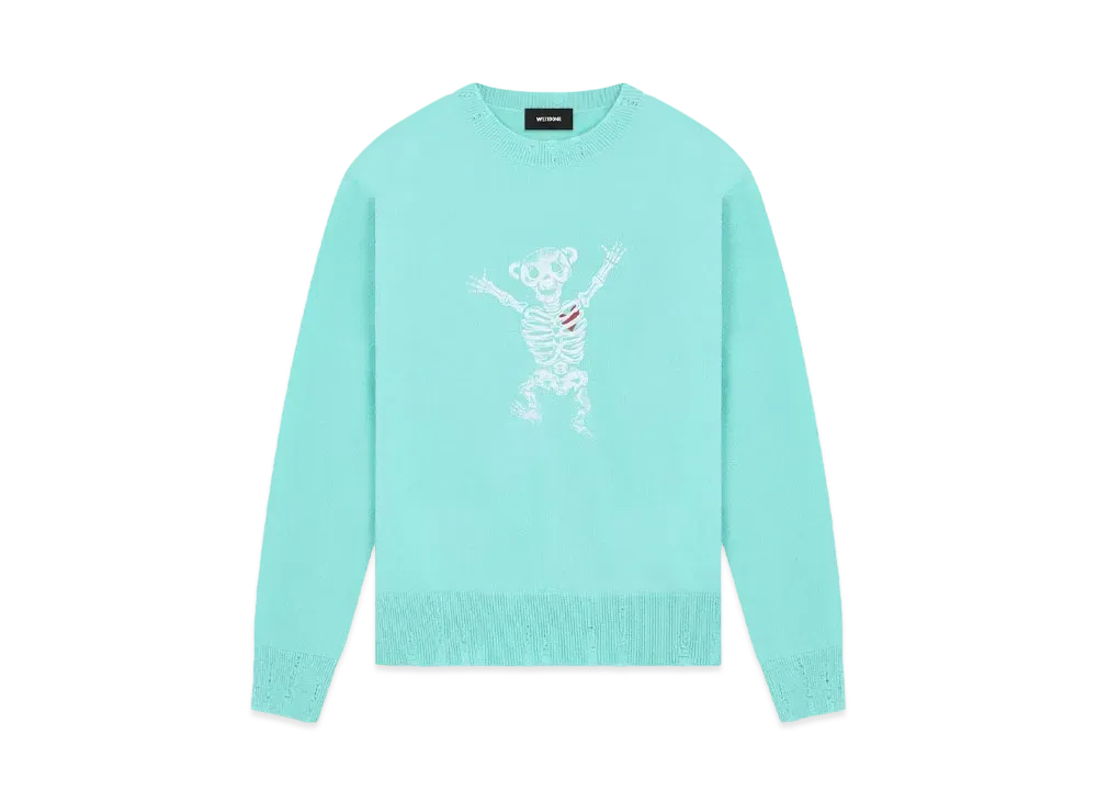 WE11DONE Bolt Teddy Knit Sweater "Mint"