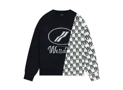 WE11DONE WD1 Graphic Mix Logo Sweater "Black"