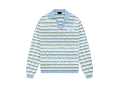 WE11DONE Stripe Polo Shirt "Sky"