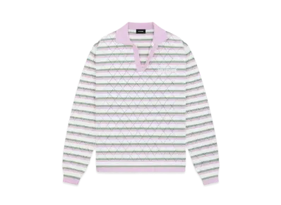 WE11DONE Stripe Polo Shirt "Light Pink"