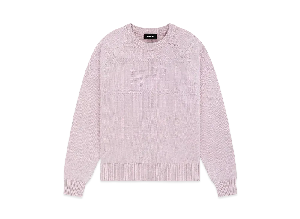 WE11DONE Cable Knit Sweater "Light Pink"