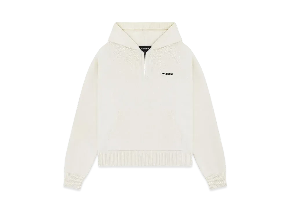 WE11DONE Logo Half Zip-up Hoodie "Ivory"