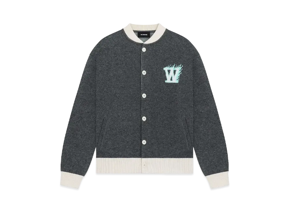 WE11DONE Baseball Knit Jacket "Gray"