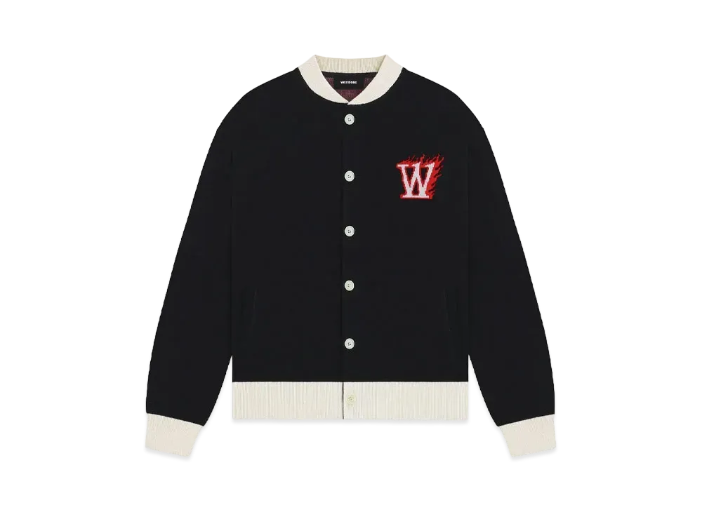 WE11DONE Baseball Knit Jacket "Black"