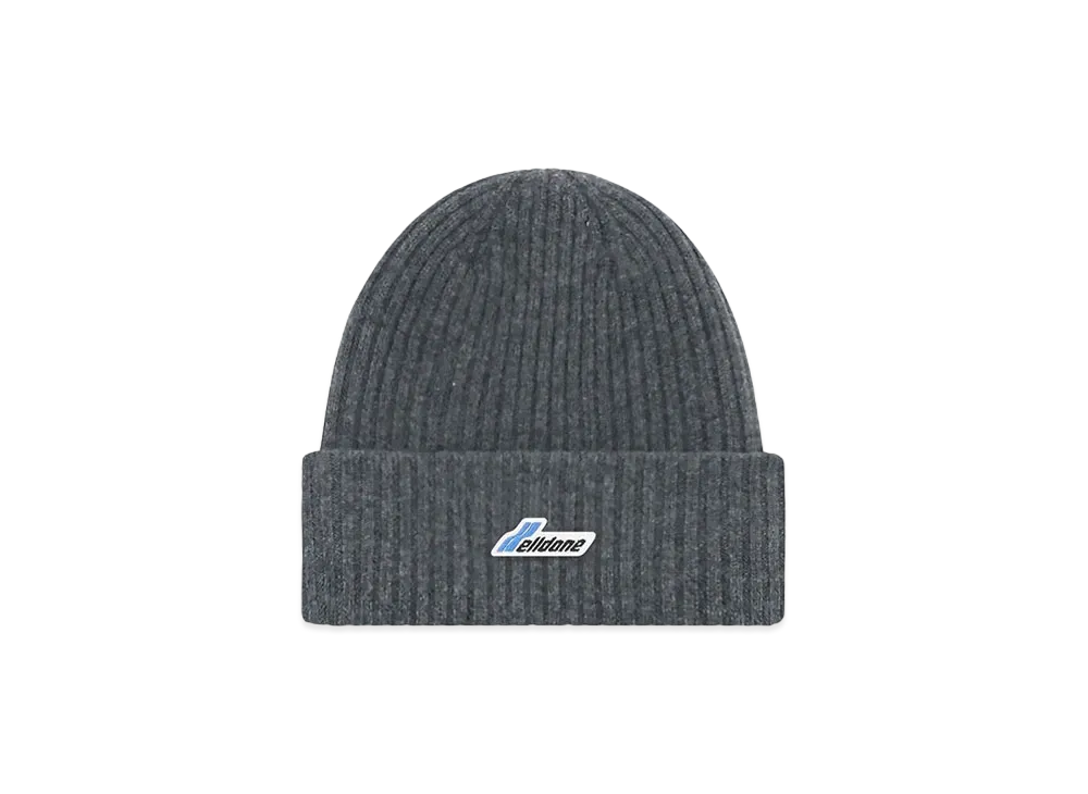 WE11DONE Logo Patched Knit Beanie "Gray"