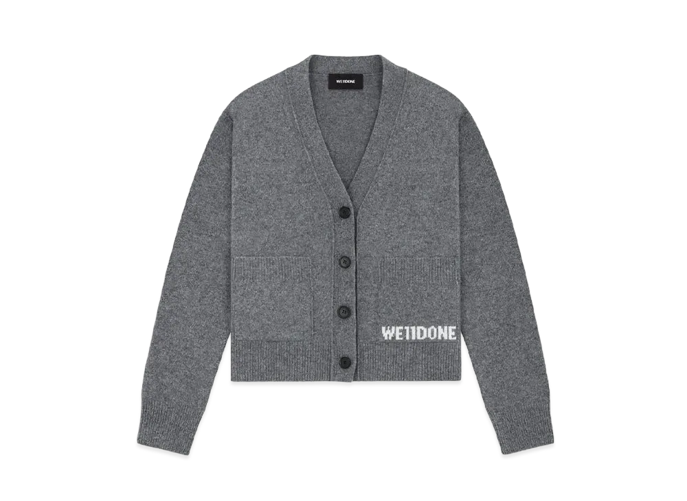 WE11DONE Black Destroyed Mohair Cardigan 