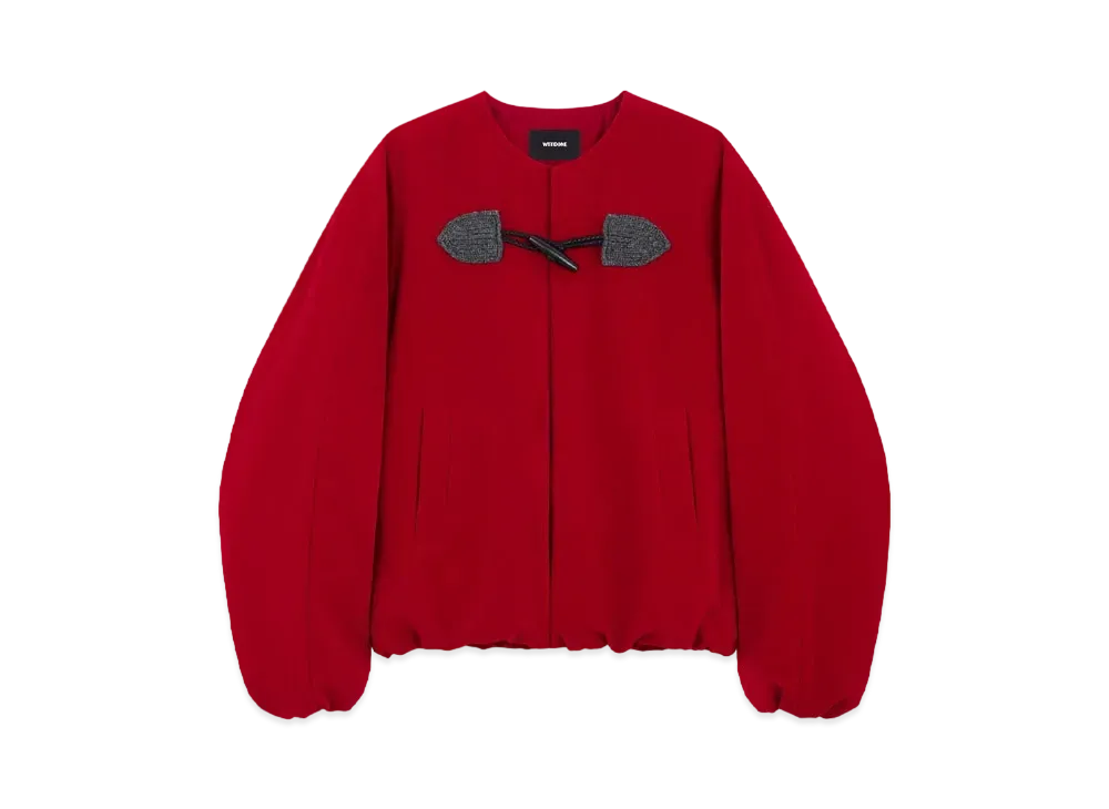 WE11DONE Toggle Button Bomber Jacket "Red"