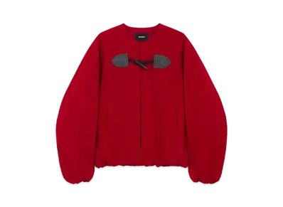 WE11DONE Toggle Button Bomber Jacket "Red"