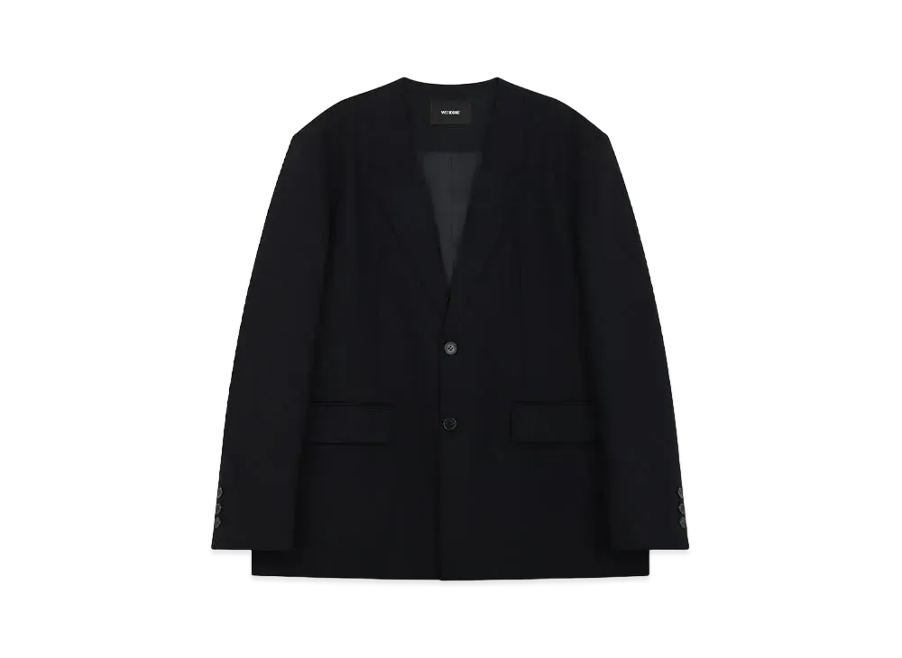 WE11DONE Collarless Suit Blazer "Black"