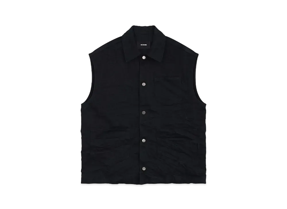 WE11DONE 3-Pockets Denim Vest "Black"