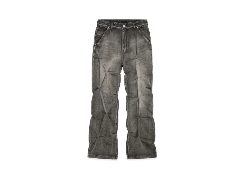 WE11DONE Crinkled Denim Pants "Black"