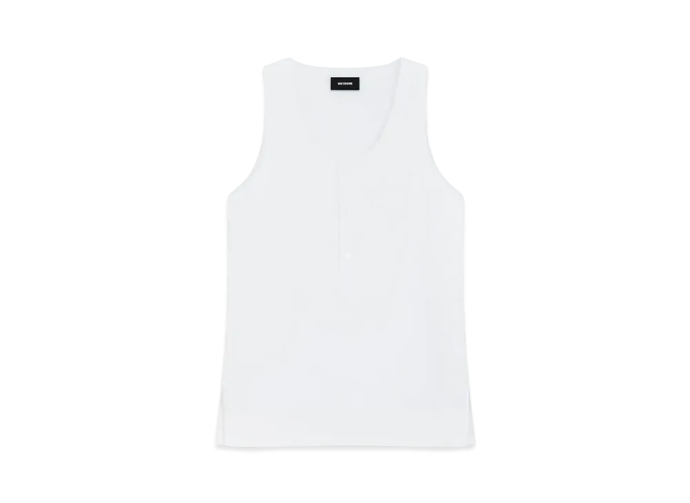 WE11DONE Round Neck Top "White"