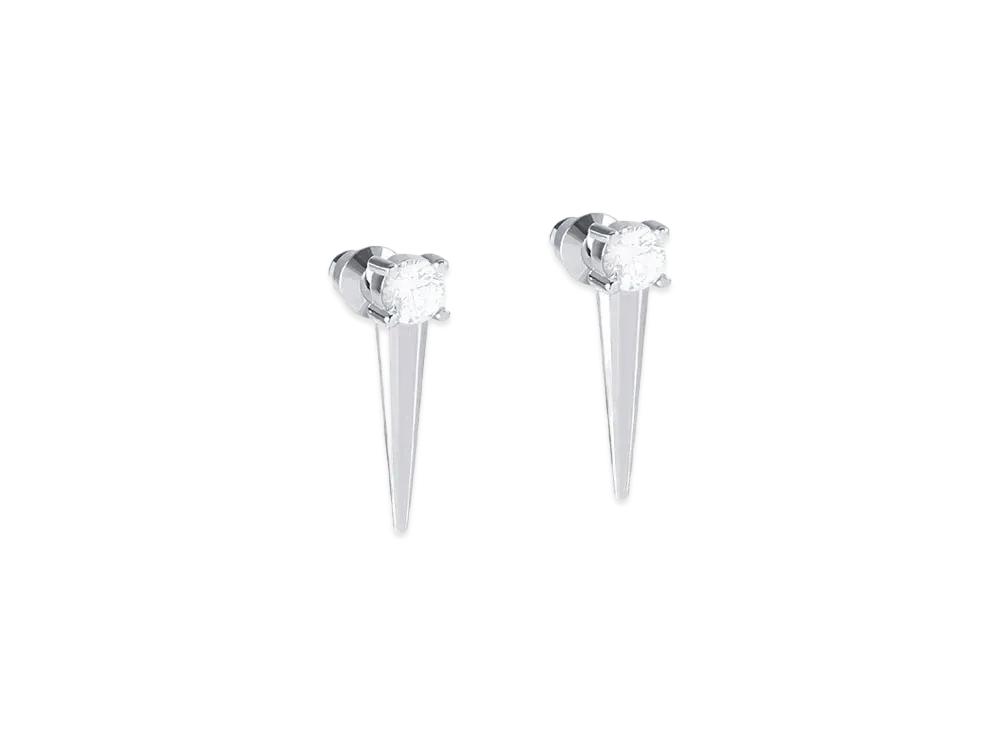 WE11DONE Spike Stud Earrings "Silver"