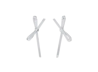 WE11DONE Bow Stud Earrings "Silver"