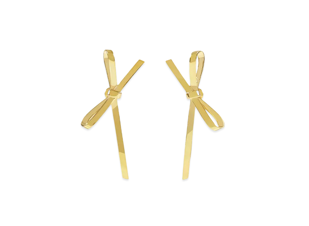 WE11DONE Bow Stud Earrings "Gold"