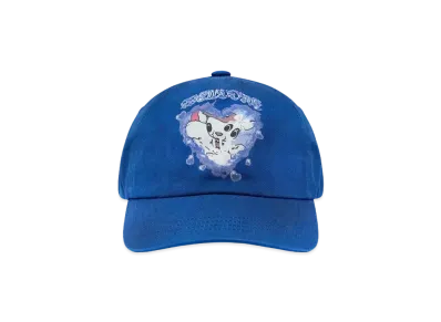 WE11DONE Washed Printed Cap "Blue"