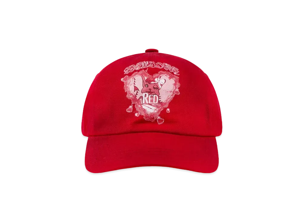 WE11DONE Washed Printed Cap "Red"