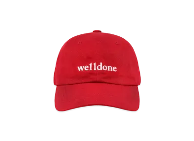 WE11DONE Washed Logo Cap "Red"