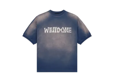 WE11DONE Bleached T-shirt "Navy"