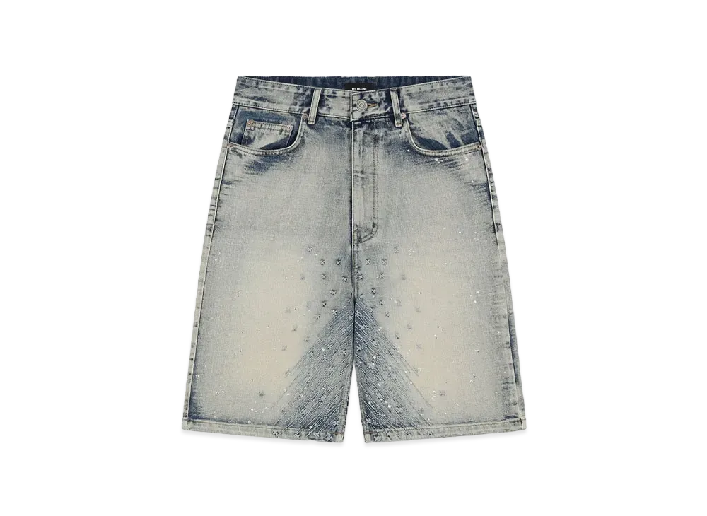 WE11DONE Embroidery Denim Shorts "Sky"