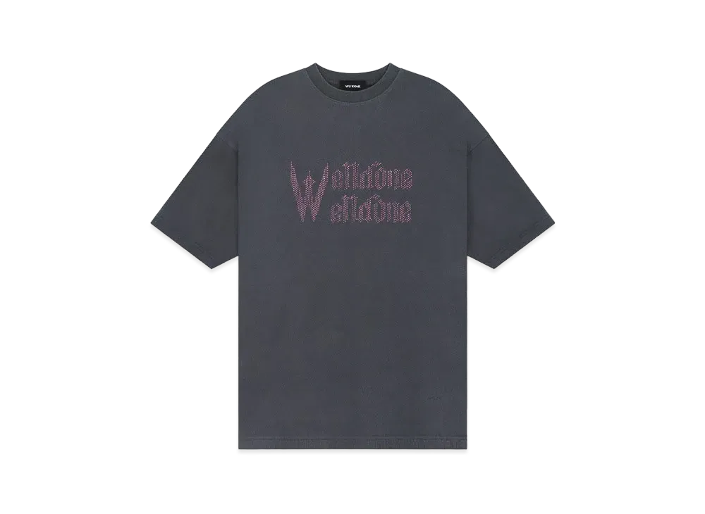 WE11DONE Rhinestone T-shirt "Dark Gray"