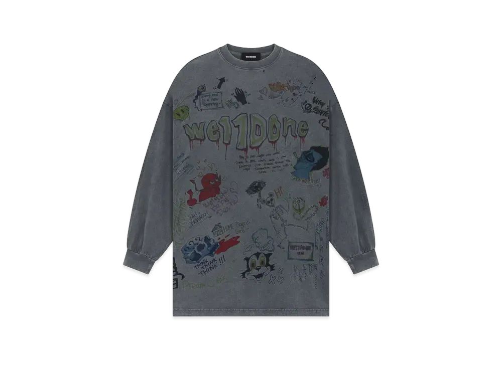 WE11DONE Graphic T-shirt "Gray"
