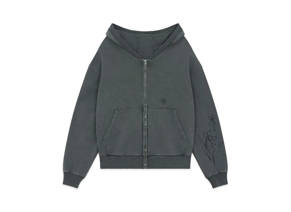WE11DONE Wide Zip-up Hoodie "Charcoal"