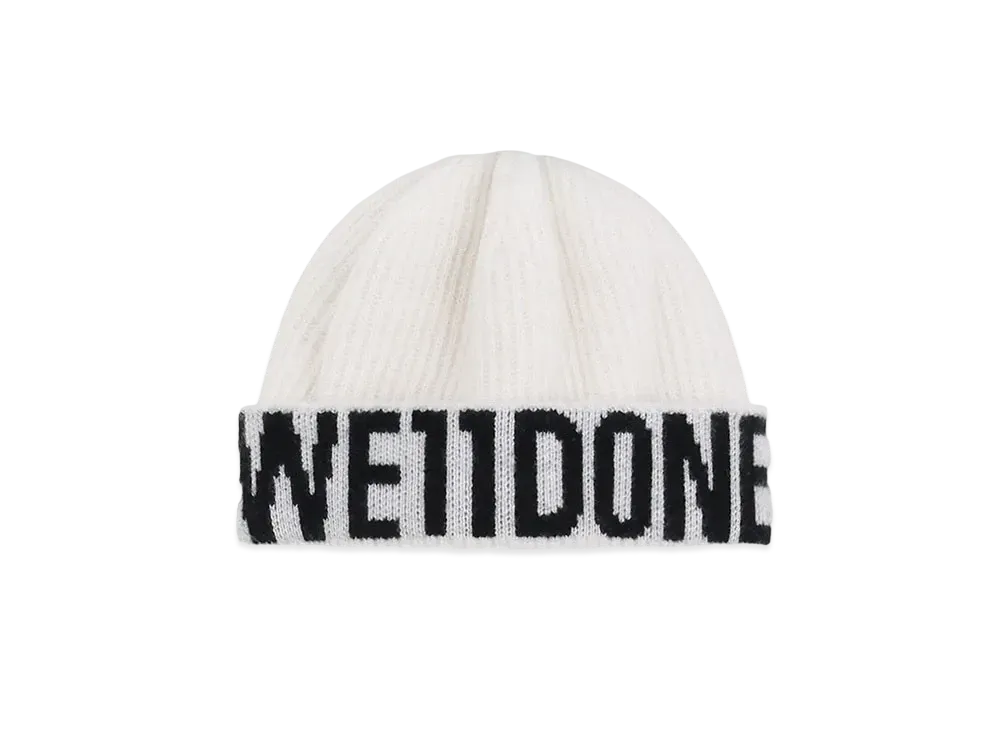WE11DONE Jacquard Knit Beanie "Ivory"