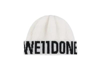 WE11DONE Jacquard Knit Beanie "Ivory"