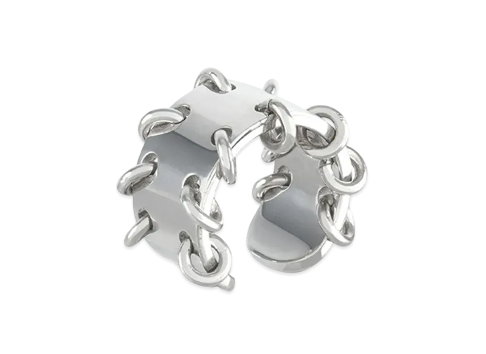 【関税込み】We11done シルバー Piercing ワイド バンドリング WE11DONE Pierced Wide Band Ring