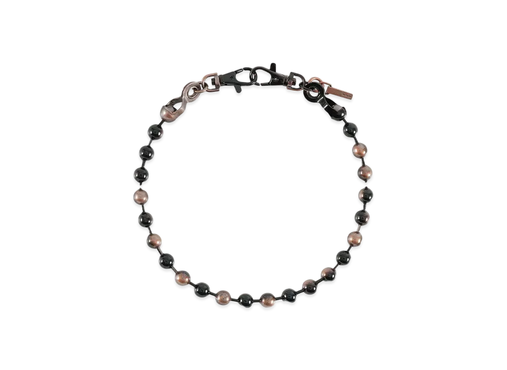 WE11DONE Colored Ball Chain Necklace "Brown"