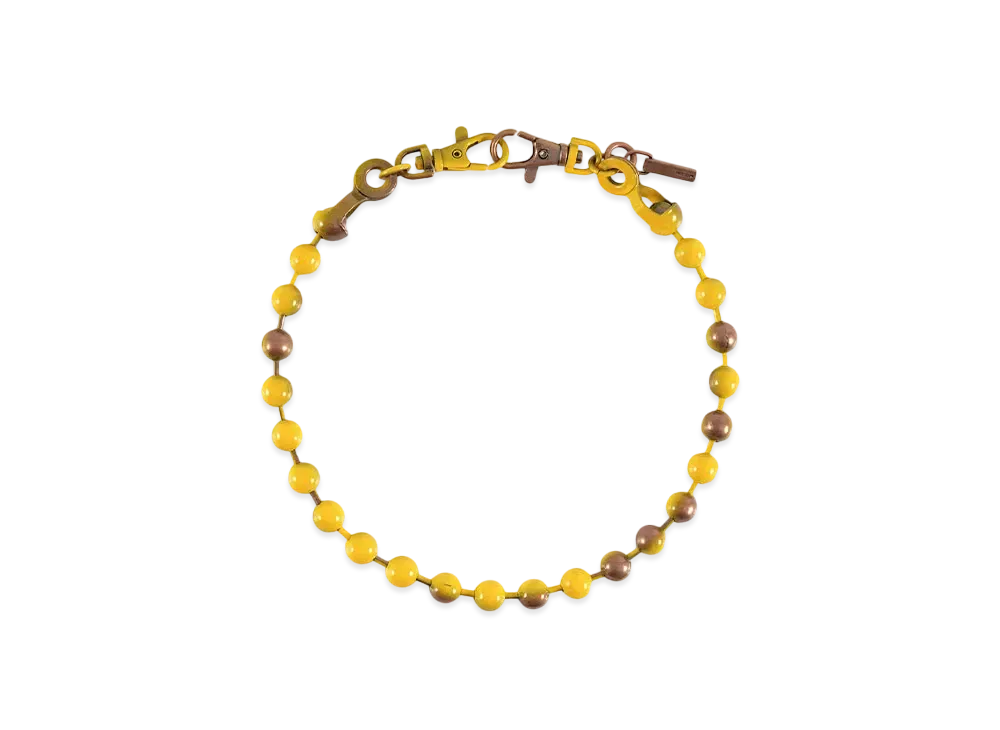 WE11DONE Colored Ball Chain Necklace "Gold"