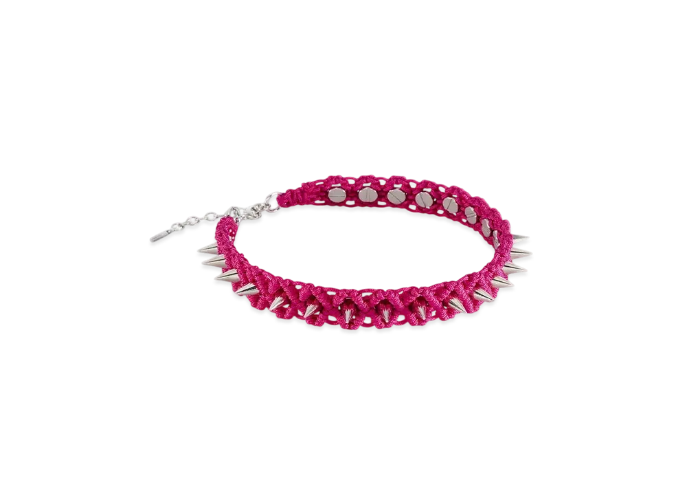 WE11DONE Studded Noeud Choker "Pink"