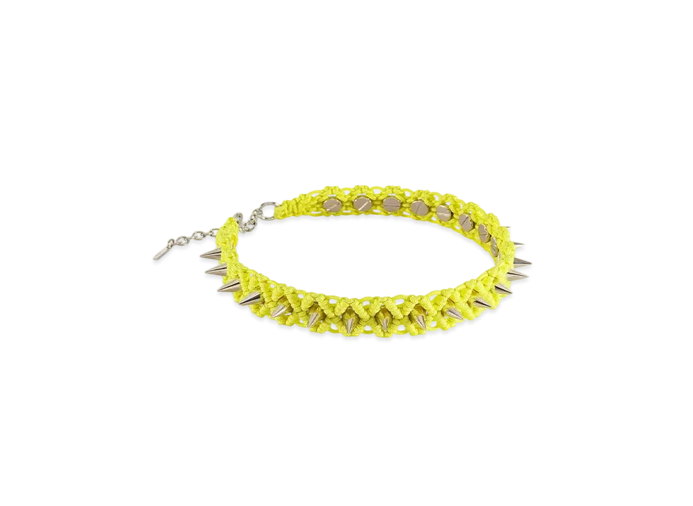 WE11DONE Studded Noeud Choker "Yellow"